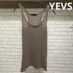 イーブス（YEVS）　タンクトップ　麻 コットン　カーキ色　重ね着