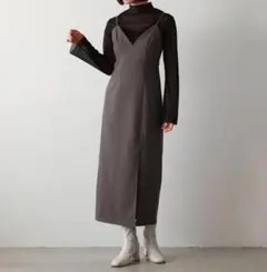 archives アルシーヴ　ビスチェタイトスリットキャミワンピース　M