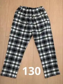 チェック柄ゴムウエストパンツ 130cm
