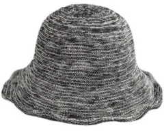 ハット チューリップハット 折りたたみ可能 UVカット ブラック杢 新品