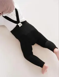 リブ編みスパッツ ブラック・グレー S/M
