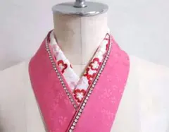 成人式 振袖 重ね襟 半衿 伊達締め ピンク 赤 桜 ラインストーン