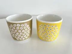 マリメッコ　プケッティ　イエロー　ベージュ　ラテマグ　2個セット