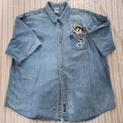 ＊Warner Bros.＊ デニム刺繍シャツ XXXLのサムネイル