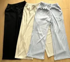GU GIRLS リブプルオンワイドフレアパンツ　セット