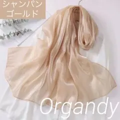 シャンパンゴールド　パーティー　結婚式　大判　フォーマル　オーガンジー　上品