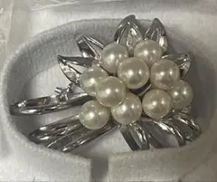あこや真珠ブローチ　シルバー刻印　本真珠　アコヤパール　ヴィンテージ