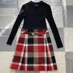 ブルーレーベルクレストブリッジ膝丈ワンピース サイズ38