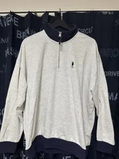 【古着】U.S. POLO ASSN. ハーフジップ スウェット Lサイズのサムネイル