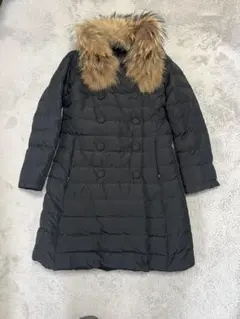 リアルファー付きダブルダウンコート　ブラック　Mサイズ