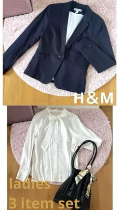 レディースまとめ売り【ジャケット ブラウス バッグ 】3点セット✧︎ブランドmix