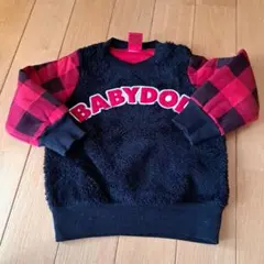 BABYDOLL フリース トレーナー 黒/赤 90