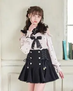 【美品】リズリサ♡マーメイドスカート 黒 レースアップ