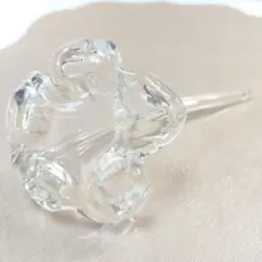 ガラス製 フラワーデザイン 透明 オブジェ インテリア雑貨