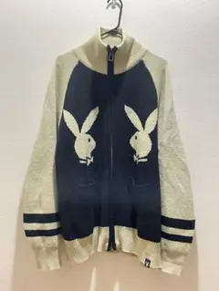 PLAYBOY×SEQUENZ ニット カウチン ジップオーバーサイズのサムネイル