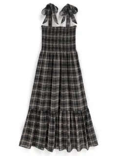 GRL チェック柄リボンシャーリングワンピース[tg735]