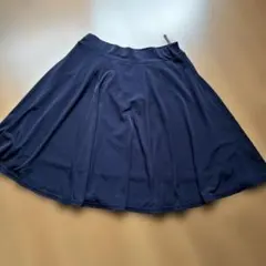 ネイビー フレアスカート 裏地付き