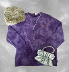 FRUIT OF THE LOOM パープル タイダイ スウェット