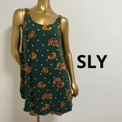 【1870】SLY 薔薇柄 ワンピース グリーン