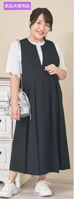 Hina Style 黒色プリーツジャンスカ　3L