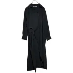 W-150【美品】ZARA ザラ シャツワンピース ロングワンピース ブラック