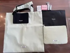 PRADA ミントグリーントートバッグ ポーチ、化粧品付