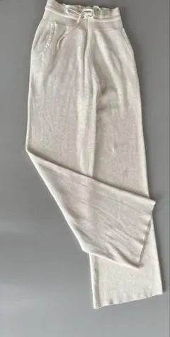 【UNIQLO】 ユニクロ ウォッシャブルニットリブパンツ　オフホワイトS