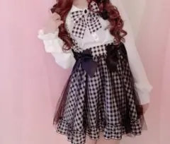 プリメロ ギンガムチェックジャンスカ ブラウスセット