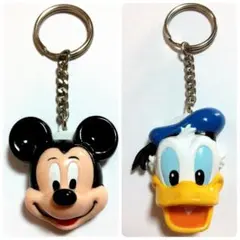ディズニー ミッキーマウス ドナルドダック キーホルダー レトロ