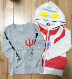 ウルトラマンデザイン パーカーと長袖シャツセット 110cm