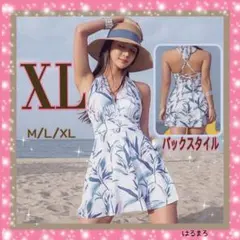 新品　ワンピース水着 フラワー　レディース　XL 体型カバー　セクシー　水着　夏