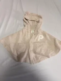 ジェラートピケgelato pique ベビーポンチョ フード付き ベージュ
