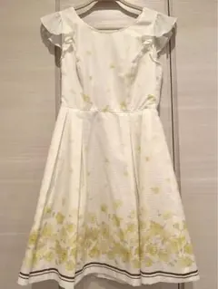 【L’EST ROSE】ノースリーブ花柄ワンピース/白