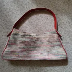 マルチカラー ストライプ ハンドバッグ