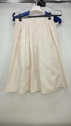 450　earth  ミドル丈タックギャザースカート アイボリー Ｆ