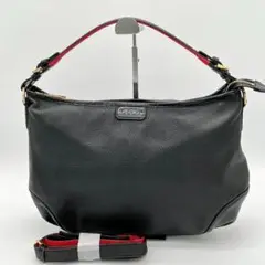 【美品】COCOCELUX GOLD ハンドバッグ 2way レザー ブラック