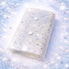 【SALE】A6対応 縦長 シール帳 単品 キラキラバインダー 星 ホログラム