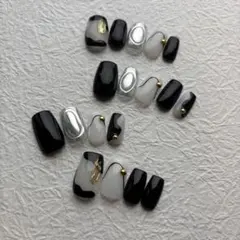 マーブルデザイン ネイルチップ 18個セット 個性派ネイル 現品