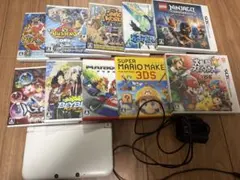 ニンテンドー3DS LLホワイト 本体 + カセット10本＋充電コード