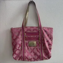 COACH POPPY トートバッグ オプアート シグネチャー 13826