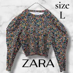 ZARA ザラ　Lサイズ花柄 長袖 トップス