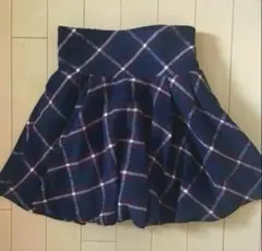 Lovetoxic チェック柄 フレアースカートパンツ 140㎝ 起毛 ラブトキ