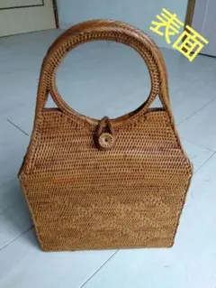 軽量 編み込みデザイン かごバッグ 390g