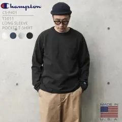 Champion チャンピオンT-1011 USA製 胸ポケット ロングtシャツ