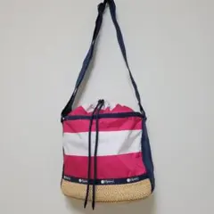 レスポートサック ショルダーバッグ バケツ型バッグ  ボーダー柄