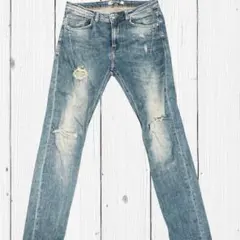 ZARA ザラ ペイント加工 ダメージ加工 デニムパンツ ジーンズ サイズ34