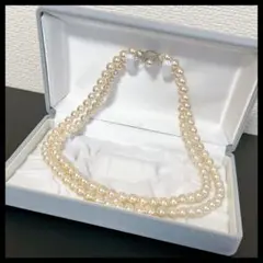 【美品】 ⭐️7.4mm〜7.5mm⭐️ 本真珠 パール 2連 ネックレス