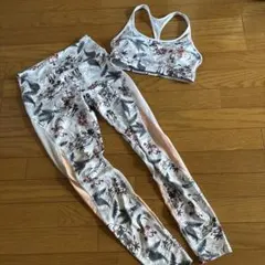 ２点　ヨガウェアセット　ブラトップ　レギンス　ジム　ヨガ　M