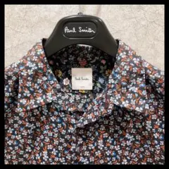 ポールスミス 長袖シャツ Lサイズ 花柄 ネイビー系