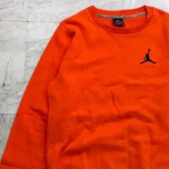 ジョーダン　スウェット　メンズ　Ｓ　オレンジ　刺繡ロゴ　裏起毛　トレーナー